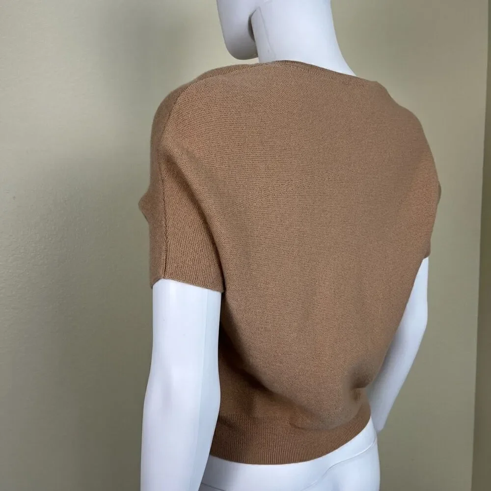 The Reset Women's Size XS R Label Essential Pullover Tan Dolman Wool Sweater